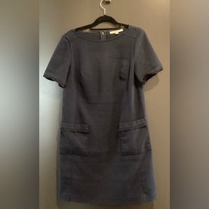 Ann Taylor Loft Blue Mini Dress with Pockets